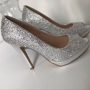 Pink Paradox London - Crystal open toe pumps